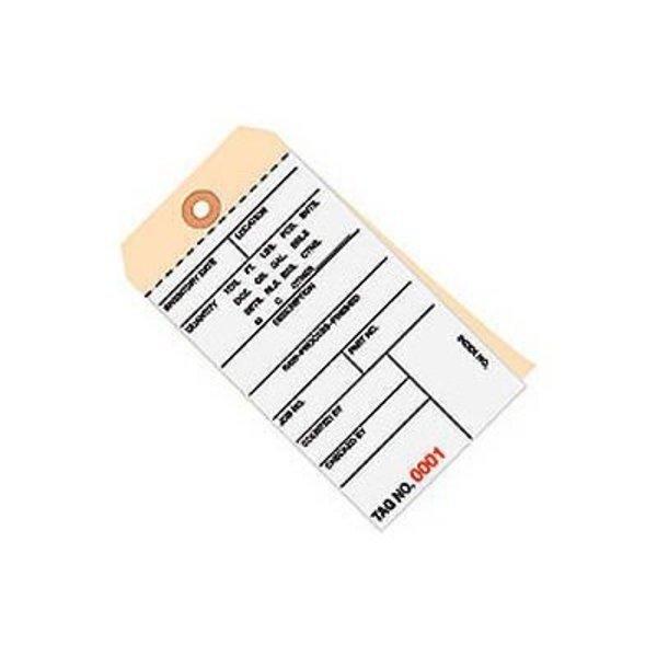 2 Part Carbonless Inventory Tags, 8500-8999, Pre Wired, #8, 6-1/4